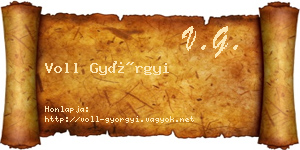 Voll Györgyi névjegykártya